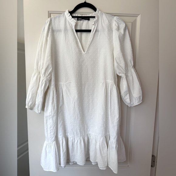 Zara White Cotton Dress - Picture 11 of 12